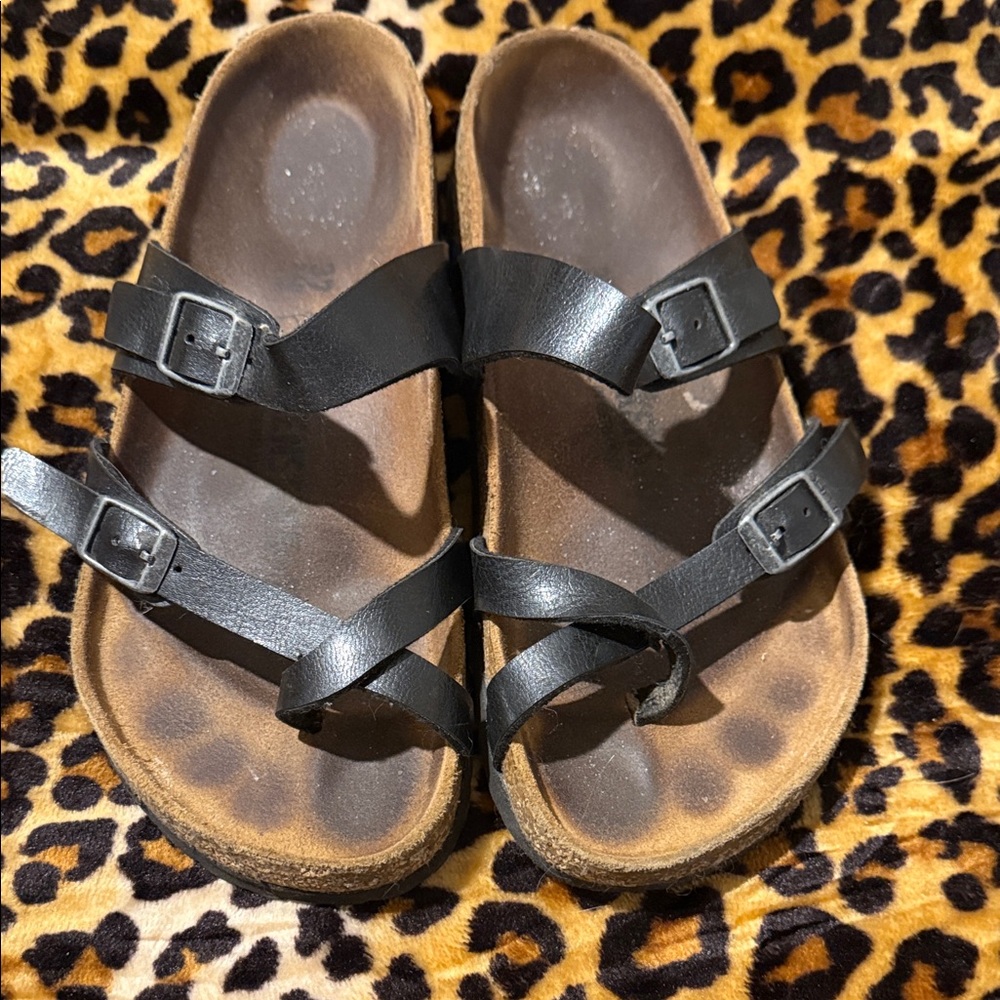 Birkenstock Dark Leather Sandals - Picture 3 of 12